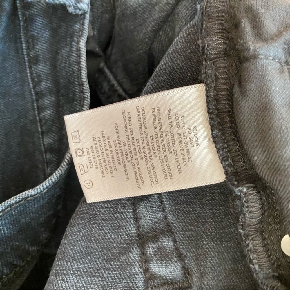 RE/DONE originals 80s Slim Straight in Jet Blue Black Sz 25 - Picture 8 of 10